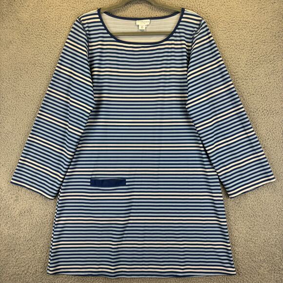 Cabana Life Dress XL Blue Striped Beachy Coastal Nautical Stretch Pocket UPF 50+ - Picture 2 of 11
